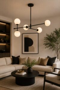 Black MCM Chandelier for Living Room Ideas