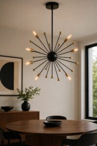 Black MCM Chandelier for Living Room Ideas