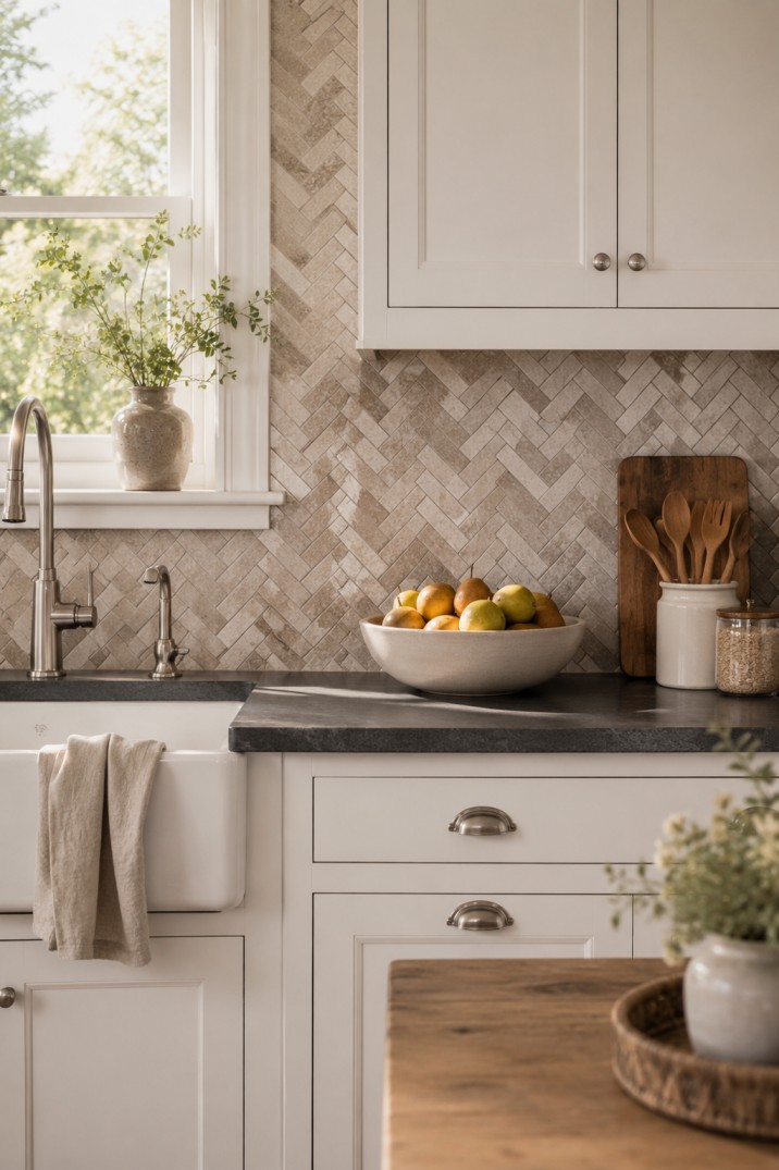 Farmhouse Greige Kitchen Backsplash Ideas