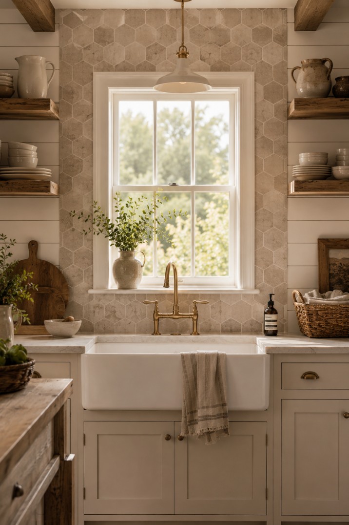 Farmhouse Greige Kitchen Backsplash Ideas