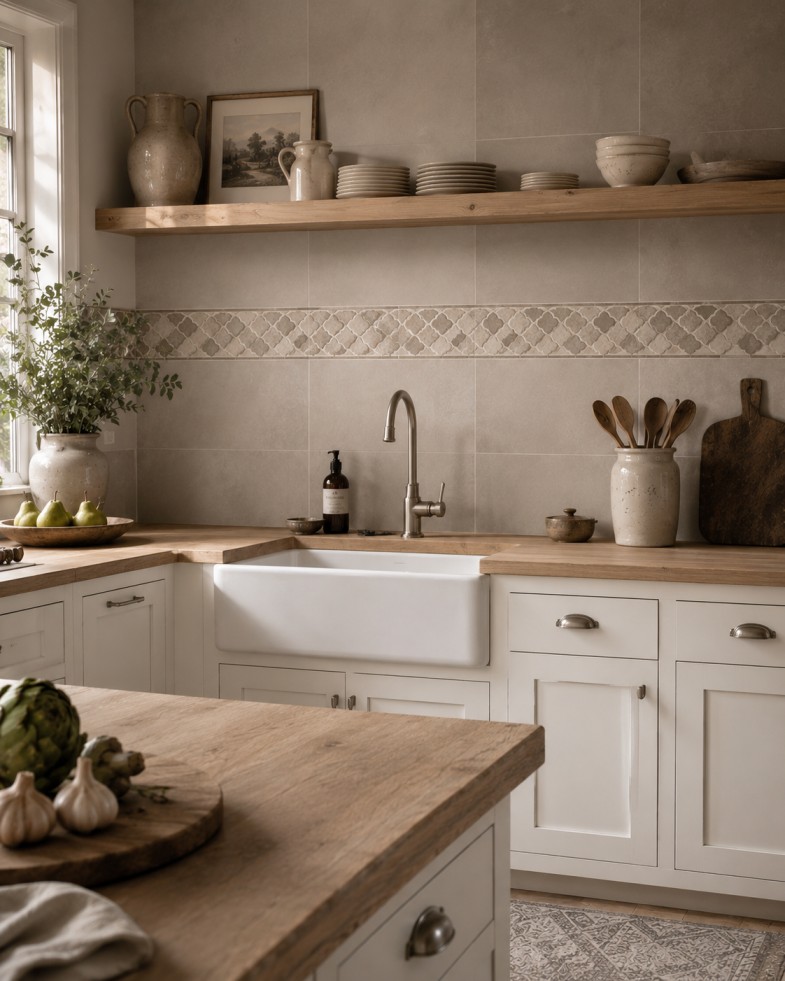 Farmhouse Greige Kitchen Backsplash Ideas