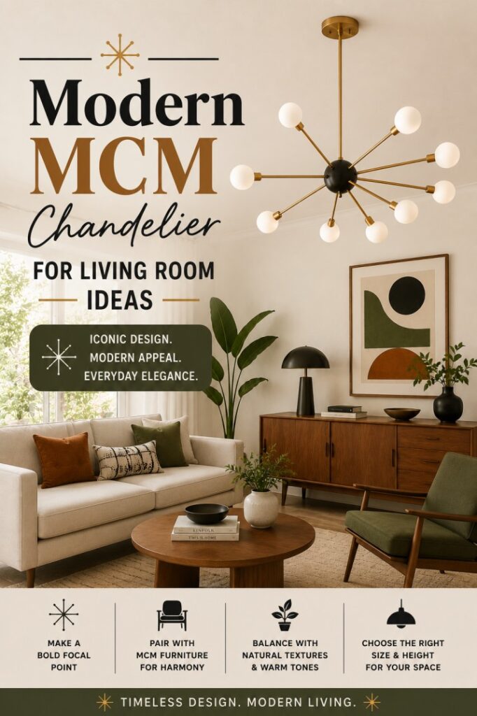 Modern MCM Chandelier for Living Room Ideas